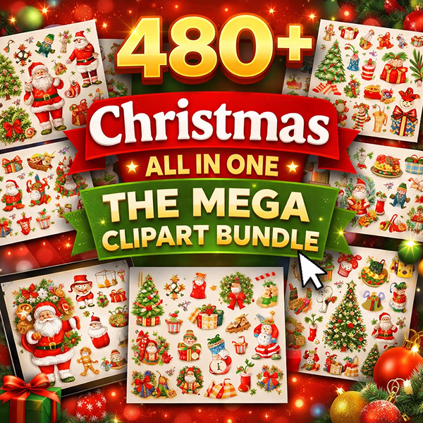 480+ Christmas All In One The Mega Clipart Bundle