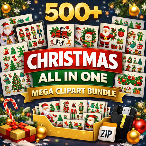 500+ Christmas All In One The Mega Clipart Bundle
