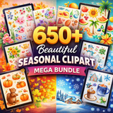 650+ Beautiful Seasonal Clipart Mega Bundle