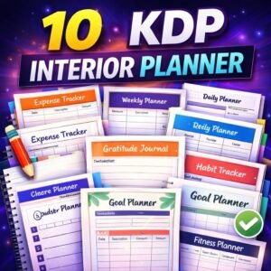 10 KDP Interior Planner Templates – Editable Planner Pages for Amazon KDP Low & Medium Content Publishing