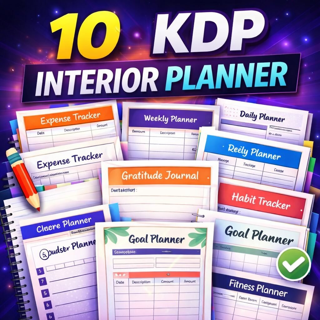 10 KDP Interior Planner Templates – Editable Planner Pages for Amazon KDP Low & Medium Content Publishing