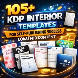 105+ KDP Interior Templates Bundle – Editable Low & Mid Content Books for Self-Publishing Success
