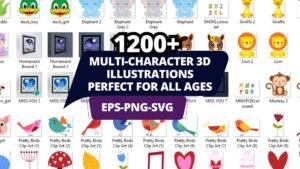1200+ Multi-Character 3D Illustrations Bundle | Premium 3D Character Graphics for Websites, Apps, Marketing & Creative Projects