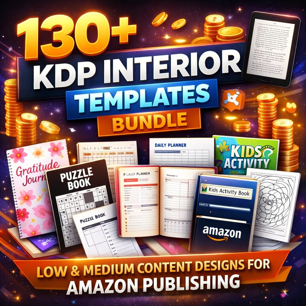 130+ KDP Interior Templates Bundle – Low & Medium Content Designs for Amazon Publishing