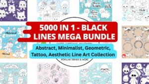 5000-in-1 Black Lines Mega Bundle | Premium Line Art, Monoline & Outline SVG, PNG, EPS & AI Design Collection