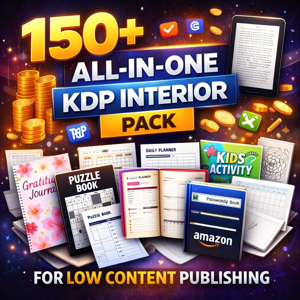 150+ All-in-One KDP Interior Pack – Editable Low Content Templates for Amazon Publishing