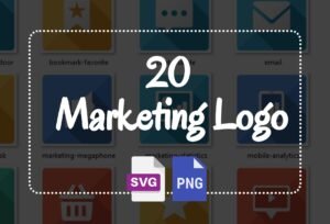 20 Marketing Icons Pack – SVG & PNG Formats for Digital Campaigns