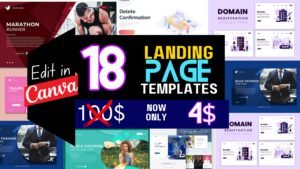 18 Website Landing Page Bundle | Canva Website Landing Page Bundle | Website Theme Landing Page