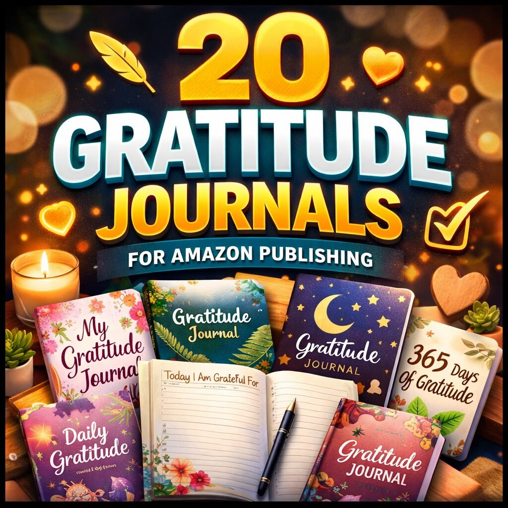 20 Gratitude Journal Templates for Amazon KDP – Editable Journal Interiors for Self-Publishing
