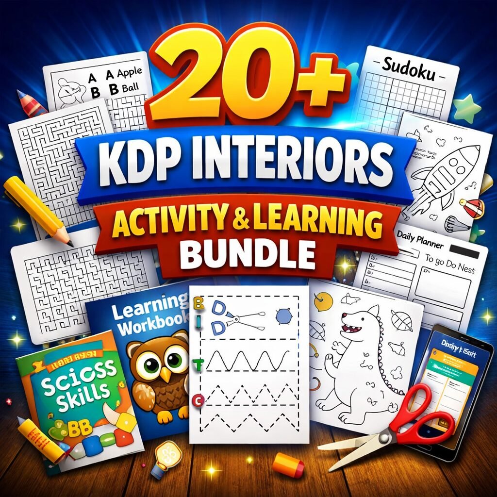 20+ KDP Interiors Activity & Learning Bundle – Ready-to-Use Printable Book Interiors for Amazon KDP Publishing