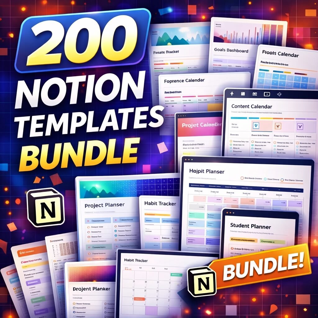 200 Notion Templates Bundle