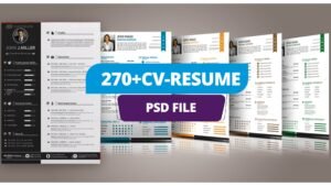 270+ CV & Resume Templates – ATS-Friendly, Modern Designs for Job Seekers – Editable in Word, PDF & Photoshop