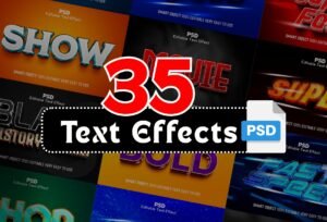 35 Text Effects PSD – Editable Photoshop Styles for Bold Typography