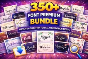 350+ Premium Font Bundle – Massive Collection of Stylish Fonts for Branding, Logos, Cricut, Canva & Graphic Design