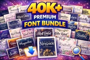 40K+ Premium Font Bundle | Massive Collection of Stylish Script, Serif, Sans, Display & Handwritten Fonts