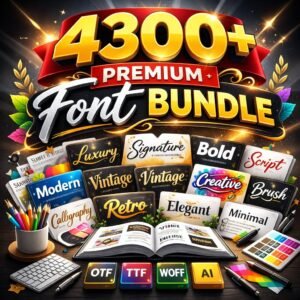 4300+ Premium Font Bundle – Ultimate Font Collection for Branding, Logo Design, Cricut, Canva & Creative Projects