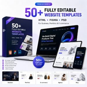 50+ Fully Editable Website Templates | HTML, Figma, PSD for Business, Portfolio & E-commerce