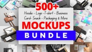 500+ Premium Mockup Bundle | Editable PSD Mockups for Branding, Apparel, Packaging, Print-on-Demand & Product Presentation
