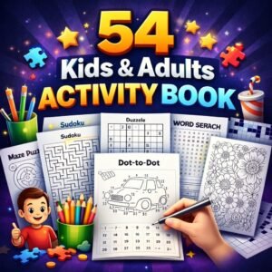 54 Kids & Adults Activity Book Bundle – Printable Activity Pages for KDP, Homeschool, Classrooms & Creative Learning