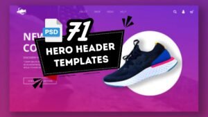 71+ Editable Hero Header Templates Bundle | Modern Web Banners for Websites & Landing Pages (PSD)