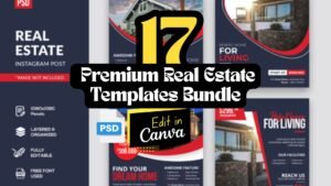 17+ Premium Real Estate Templates Bundle | Editable PSD & Web Layouts for Property Business