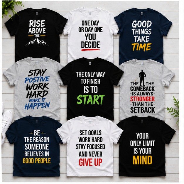 Motivational t-shirt design preview