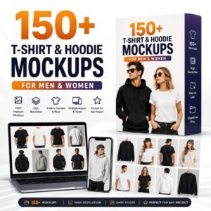 150+ T-Shirt and Hoodie Mockups for Men & Women | Premium Apparel PSD Mockup Bundle for Branding, Print-on-Demand & eCommerce