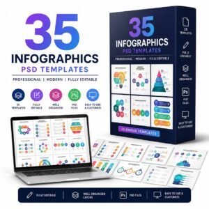 35 Infographics PSD Templates – Editable Photoshop Designs for Presentations & Marketing