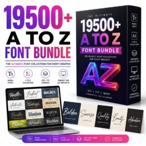 19500+ A to Z Font Bundle – Complete Premium Font Collection for Designers, Branding, Cricut, Canva & Creative Projects