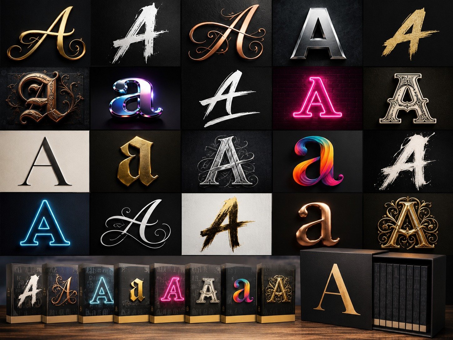 70,000+ premium font bundle showcase